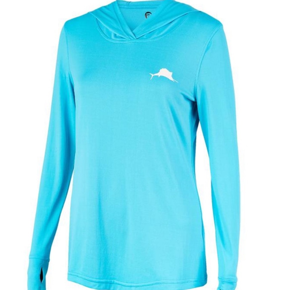 Pelagic Aquatek Hooded Long Sleeve Turquoise Women's Shirt